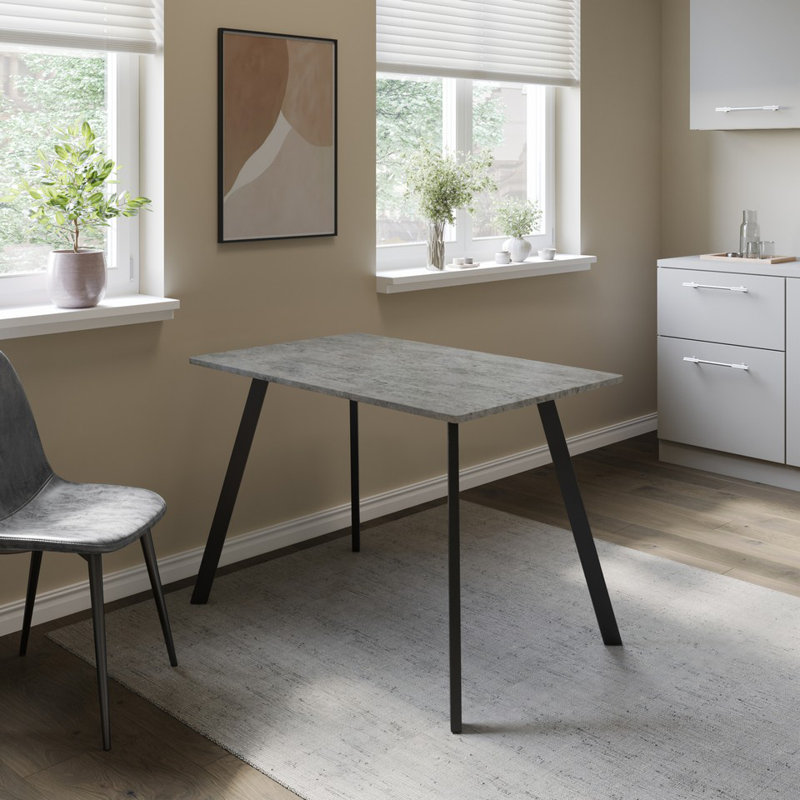 Metal Base Dining Table, Concrete