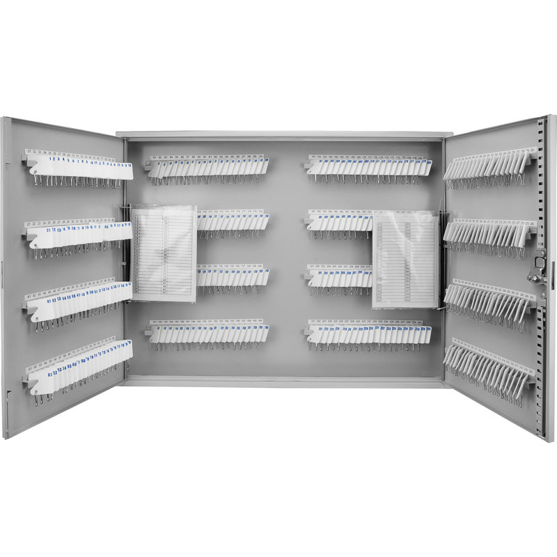 Armoire à clés avec serrure - capacité 320, acier mural, gris, 21,53 po H x l 28,96 x P 3,26, fabriqué