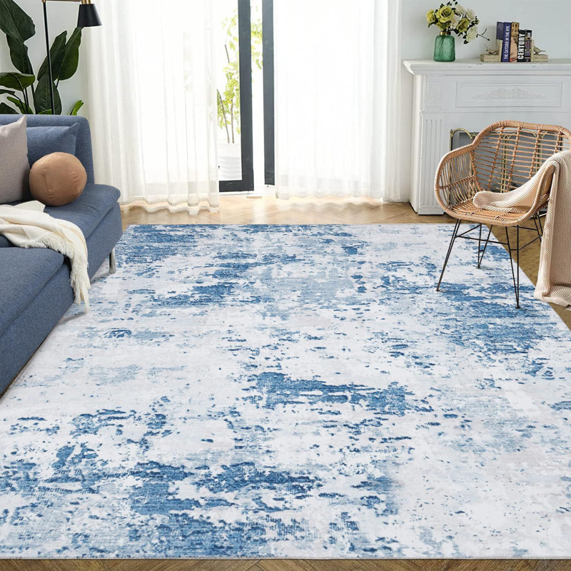 Tapis d'intérieur lavable abstrait moderne 9 x 12