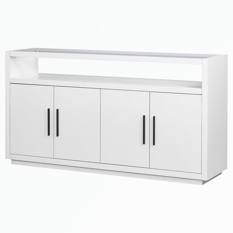 Bondie 63.01'' Glass Top Console Table