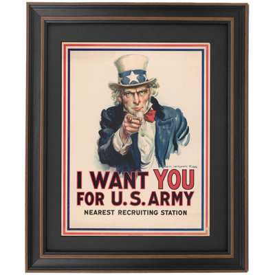 I Want You Recruiting Poster by James Montgomery Flagg | Framed Print