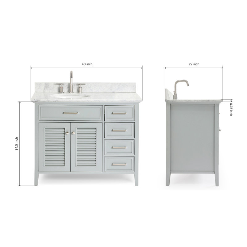 Kensington 43'' W Single Vanity, Left, Gray