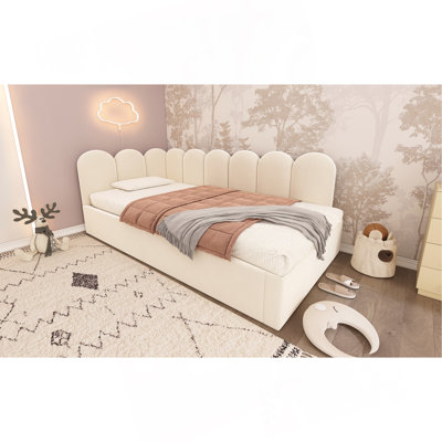 Upholstered Bed Daybed With Pull-Out Bed, Twin Size Single Sofa Bed,Guest Beds For Adults And Children, Bed With Metal Slatted Frame, Velvet