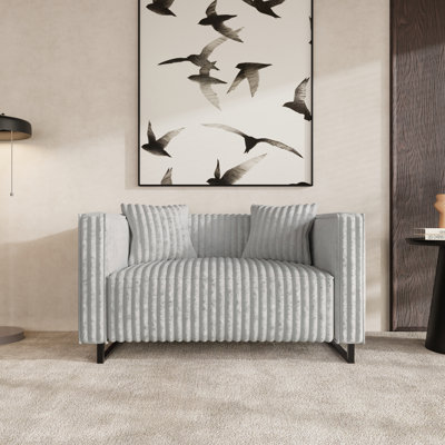 LOVESEAT EN VELOURS GRIS CLAIR