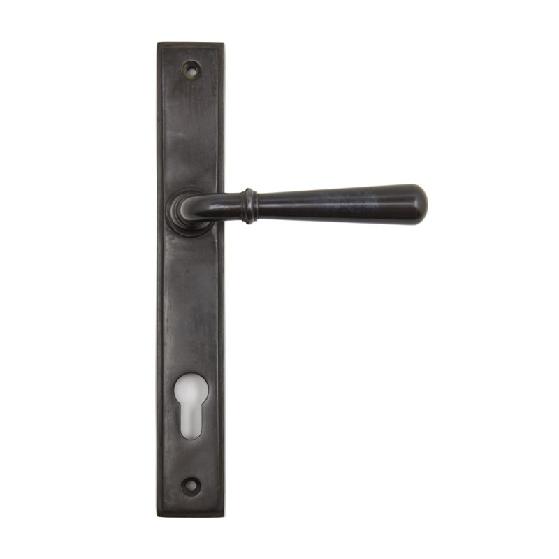 Newbury Lock Door Handle Kit, Aged Bronze