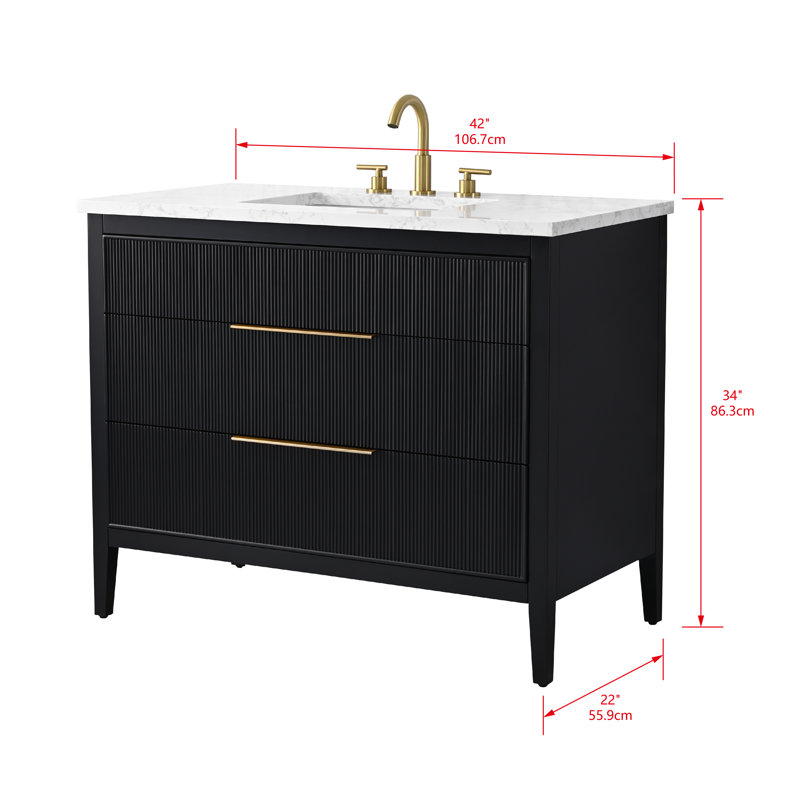 Emma 42" W Single Vanity, Black