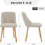 Ensemble de 2 chaises de salle à manger, chaises d'appoint de cuisine rembourrées en tissu moderne, chaises de salle à manger à dossier incurvé avec pieds en chêne, chaise de salle à manger sans accoudoirs pour salle à manger (beige)-2071174320-2071174325