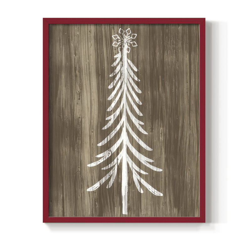 Impression encadrée Barnwood Wonderland - bois massif, H 11 po x l 9 po, Rouge