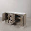 Hugo 72 In. Double Sink Carrara White Marble Countertop Vanity In Grey Oak With Mirrors-1096155528