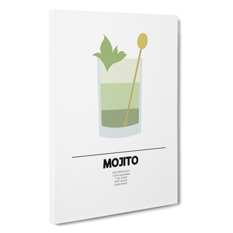 Mojito Cocktail - Wrapped Canvas, 50cm H x 35cm W x 3cm D