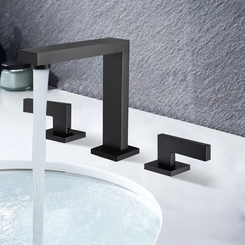 Widespread 2-handle Bathroom Faucet, Matte Black