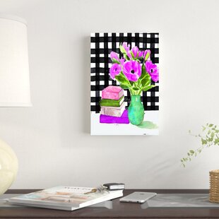 Book Stack Grey Poppy Solid-Faced Canvas Print