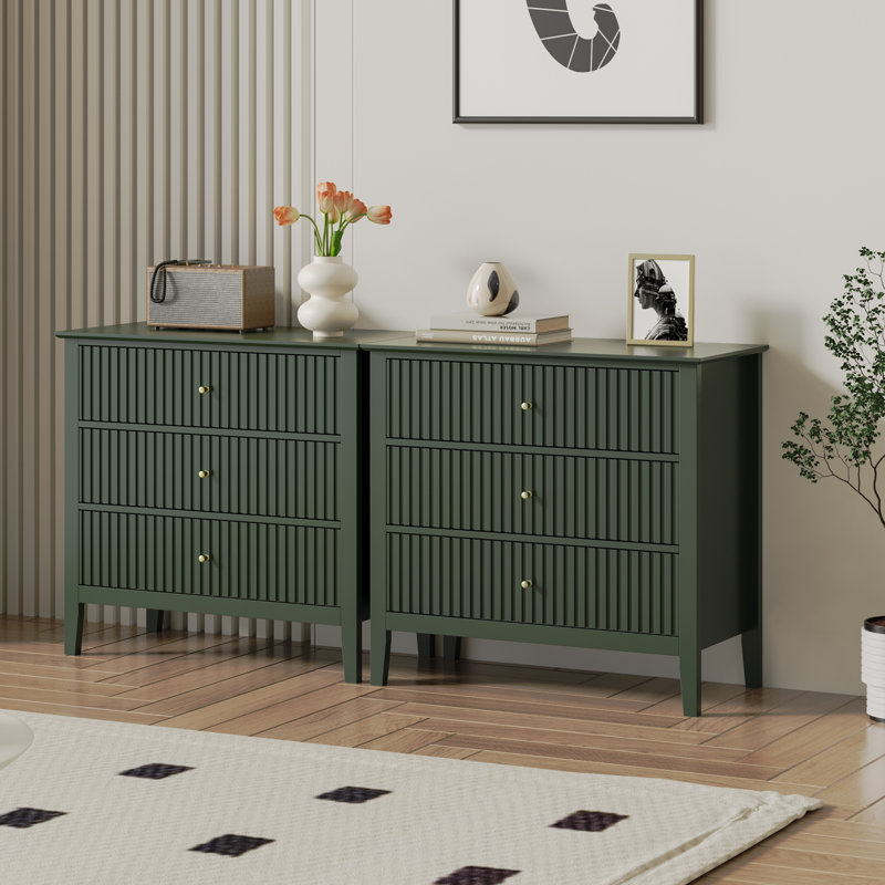 Amberrae Large 3 Drawer Dresser,Set of 2