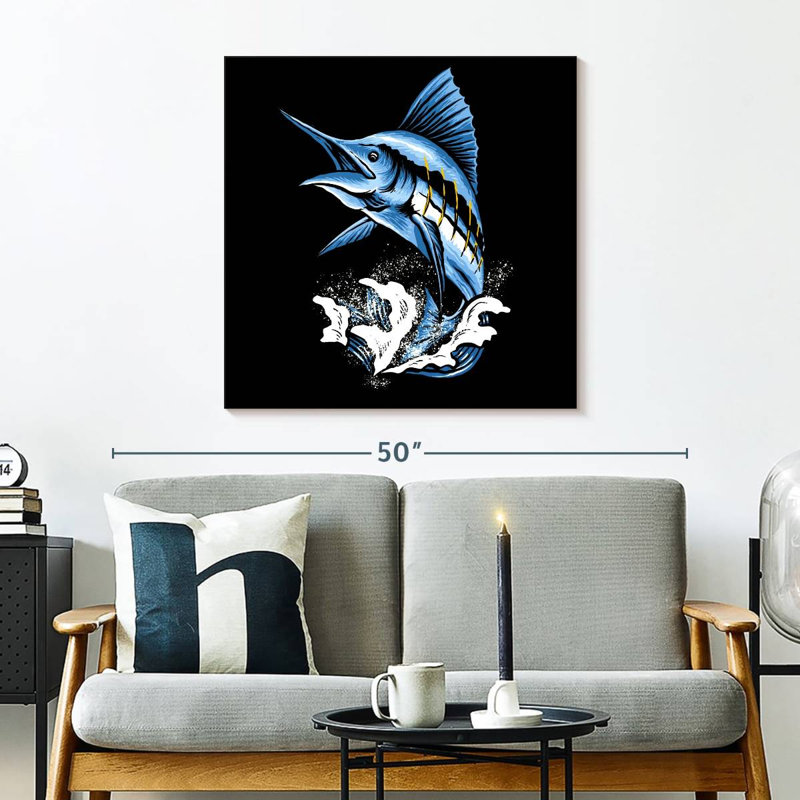 Brampt Jumping Marlin Fish, 30" H x 30" W