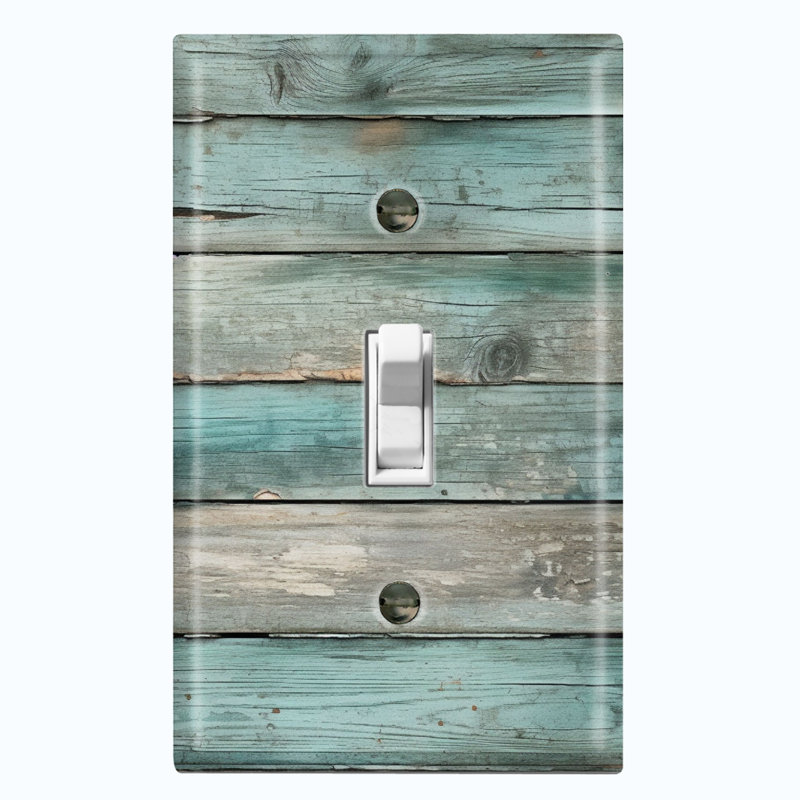 Plaque murale standard sarcelle en bois brun à 1 lumière