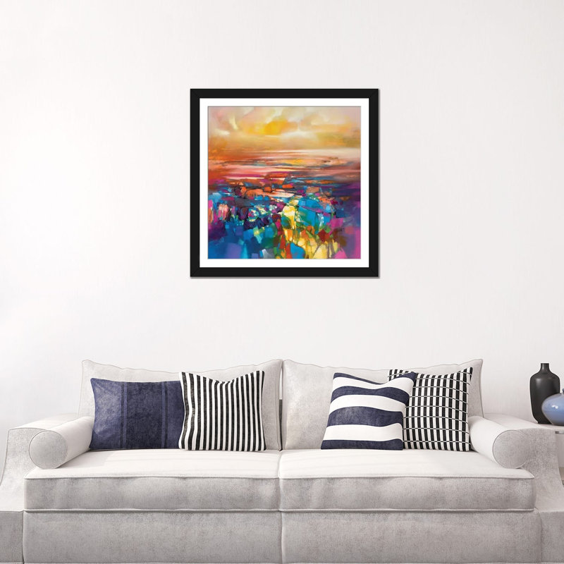 « chromodynamics i », reproduction sur toile, Papier d'art encadré noir, Blanc, H 16 po x l 16 po x P 1 po