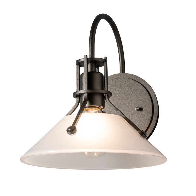 Henry Glass Shade Wall Sconce, Frosted Glass, Dark Smoke, 10.4"D x 9.2"W x 10.4"H