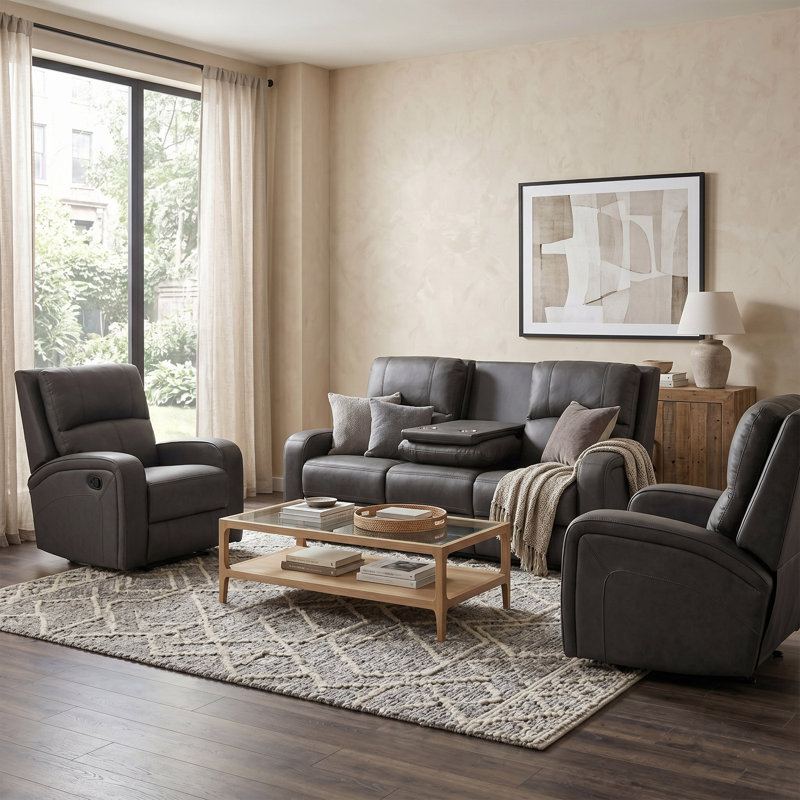 Champlin 3 - Piece Living Room Set, Grey