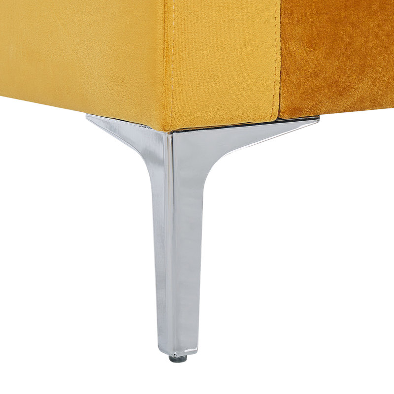 Angelica Velvet Sofa, Mustard Yellow