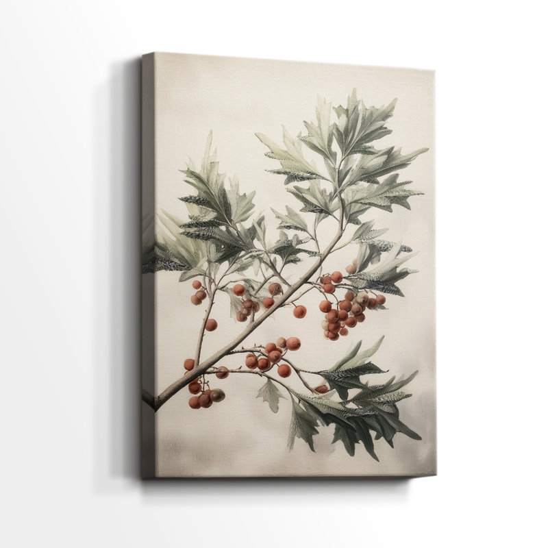 Tinsel - Chuchotement doré de gui - Toile tendue avec châssis de qualité supérieure, H 48 po x l 32 po