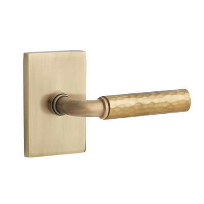 Mortaise intérieure Select Passage avec rosette rectangulaire moderne et tige en R, levier martelé