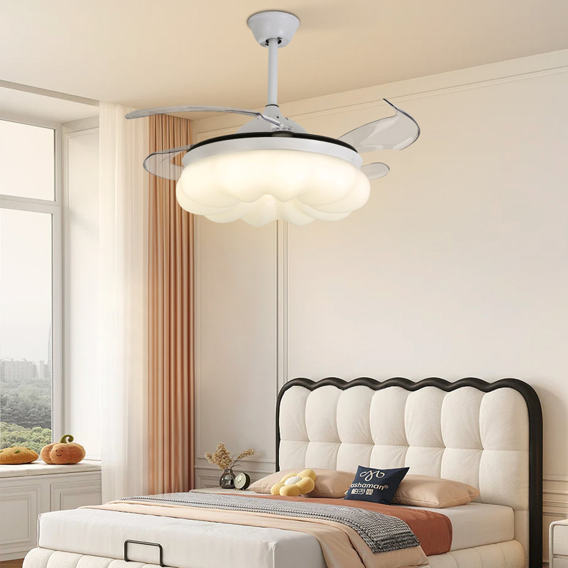Ventilateur de plafond escamotable en forme de nuage de 42 pouces avec télécommande Griselle