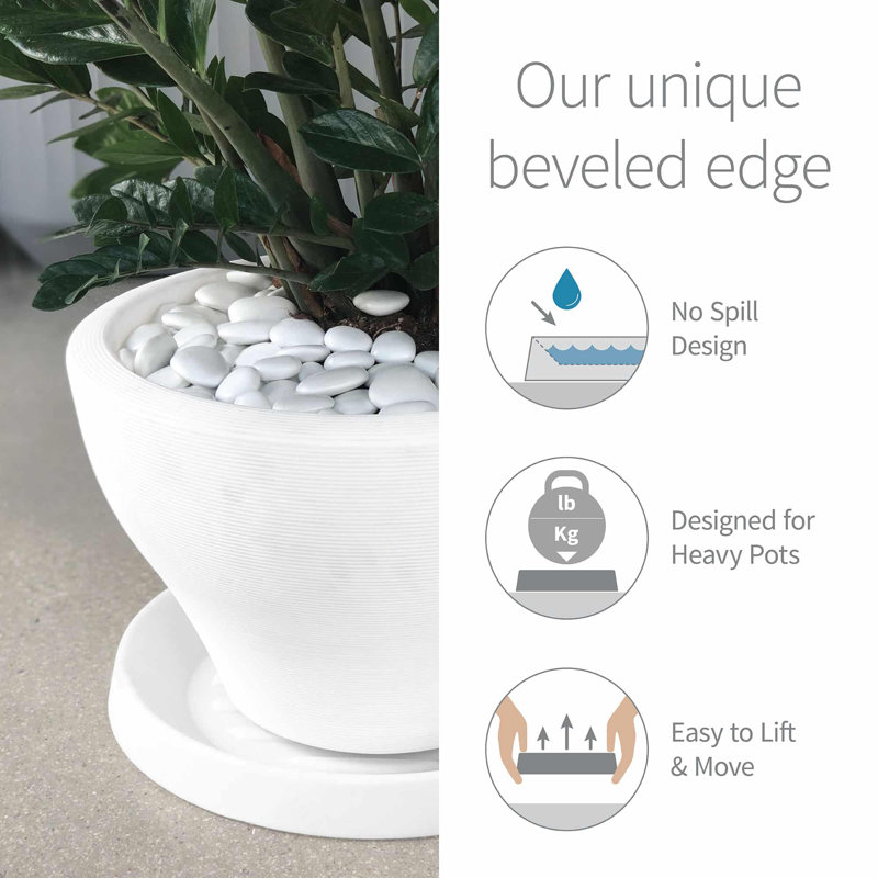 Universal Square Planter Saucer, Cloud White, 1.5" H x 19.8" W x 19.8" D