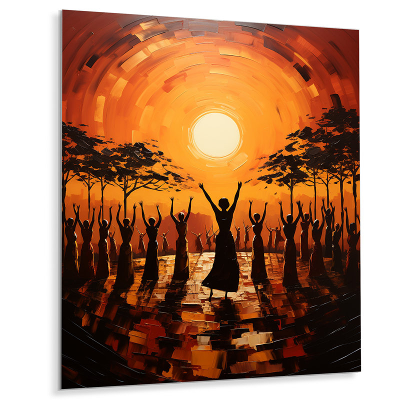 African Savannah Melody III - Art africain, impressions murales en métal, H 32 po x l 24 po x P 1 po