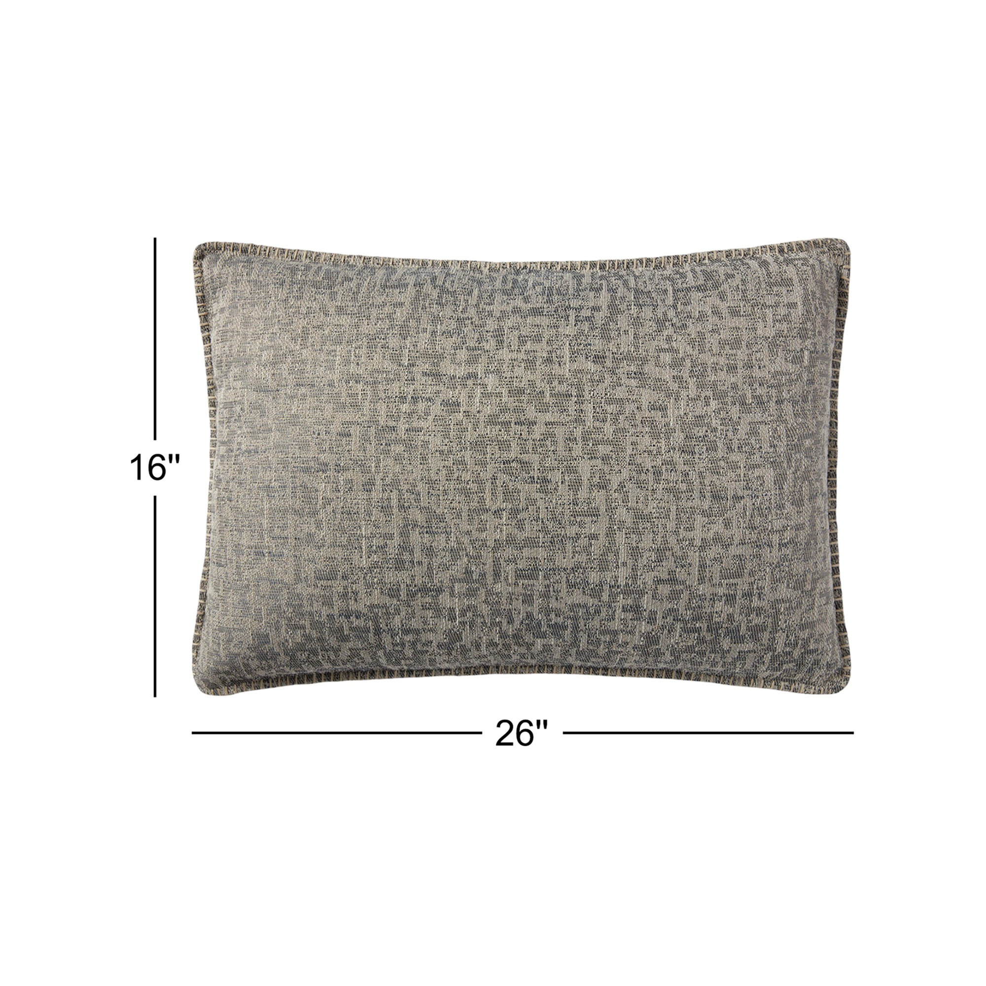 Felisa Lumbar Throw Pillow, Gray, Polyester/Polyfill