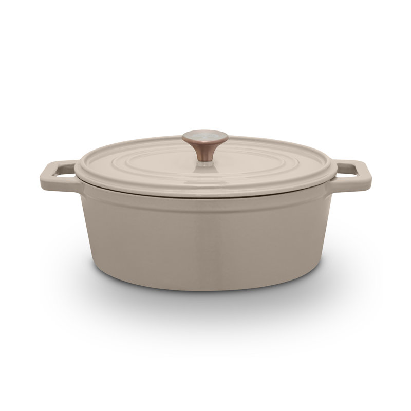 Barbary & Oak Cast Iron Dutch Oven, Cream, 2.2 Litres