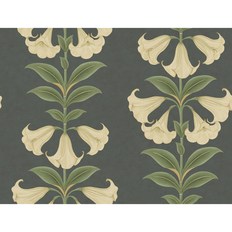 Seville Floral Wallpaper Roll, Green/Beige/Black