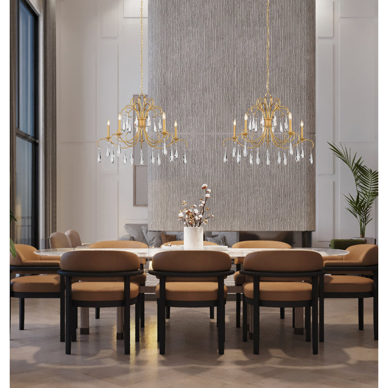 Fredericke 5 - Light Dimmable Empire Chandelier, Gilded Gold