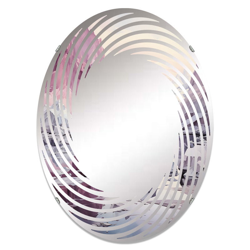 Rose glacier arctique - miroir mural spirale ovale, L 20 po x H 30 po
