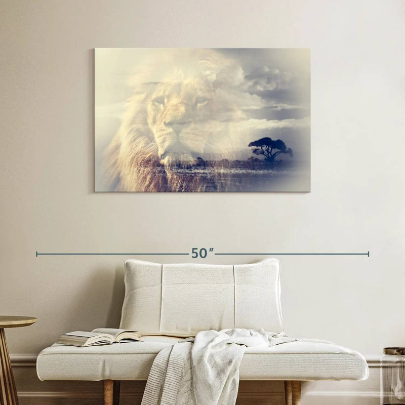 Lion Lion Of Lions, reproduction sur toile, H 26 po x l 39 po x P 1,25 po