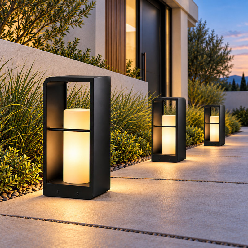 Quankoach Stainless Steel Outdoor Bollard Light 43cm