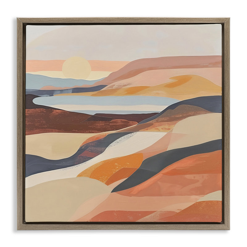 «Layered Canyon Hills», art mural encadré par Irena Orlov, Cadre flottant orme Montalcino, H 25 po x l 25 po