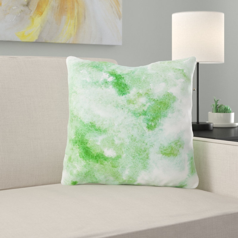 Coussin décoratif aquarelle Lau, Microsuède, Intérieur