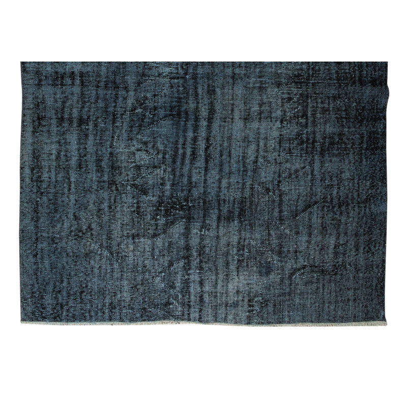 Tapis noir en laine turque 7,5 pi x 2,2 pi fabriqué à la main pour intérieurs modernes