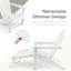 Chaise Adirondack rétractable en plastique avec repose-pieds Daylen-638286543