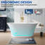 Baignoire de trempage autoportante en acrylique 59 ", 66 GAL avec drain chromé et trop-plein fendu