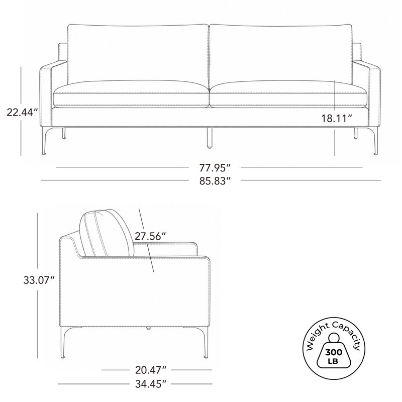 Upholstered Sofa, Olivine Polyester