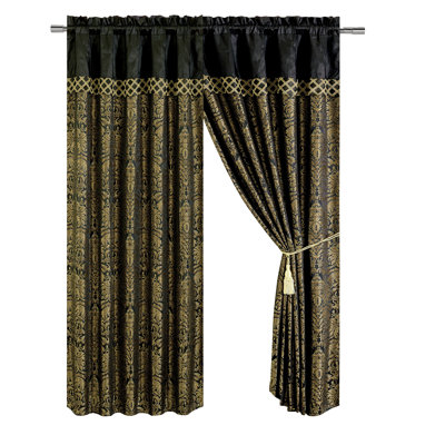 Lisbon Jacquard Floral Window Curtain Set