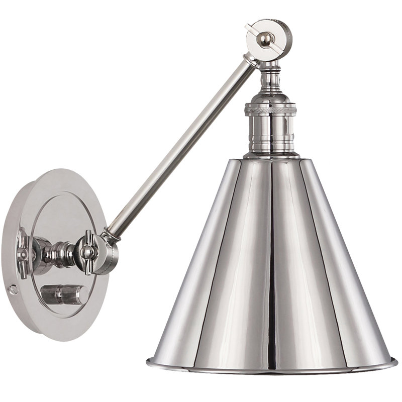 Alloy Wall Sconce - Warm, 7.5" H x 7.5" W x 15" D, Polished Nickel, Polished Nickel