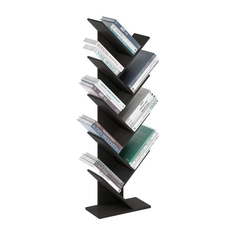 Fumero 129.3cm H x 39.9cm W Step Bookcase, Dark Espresso
