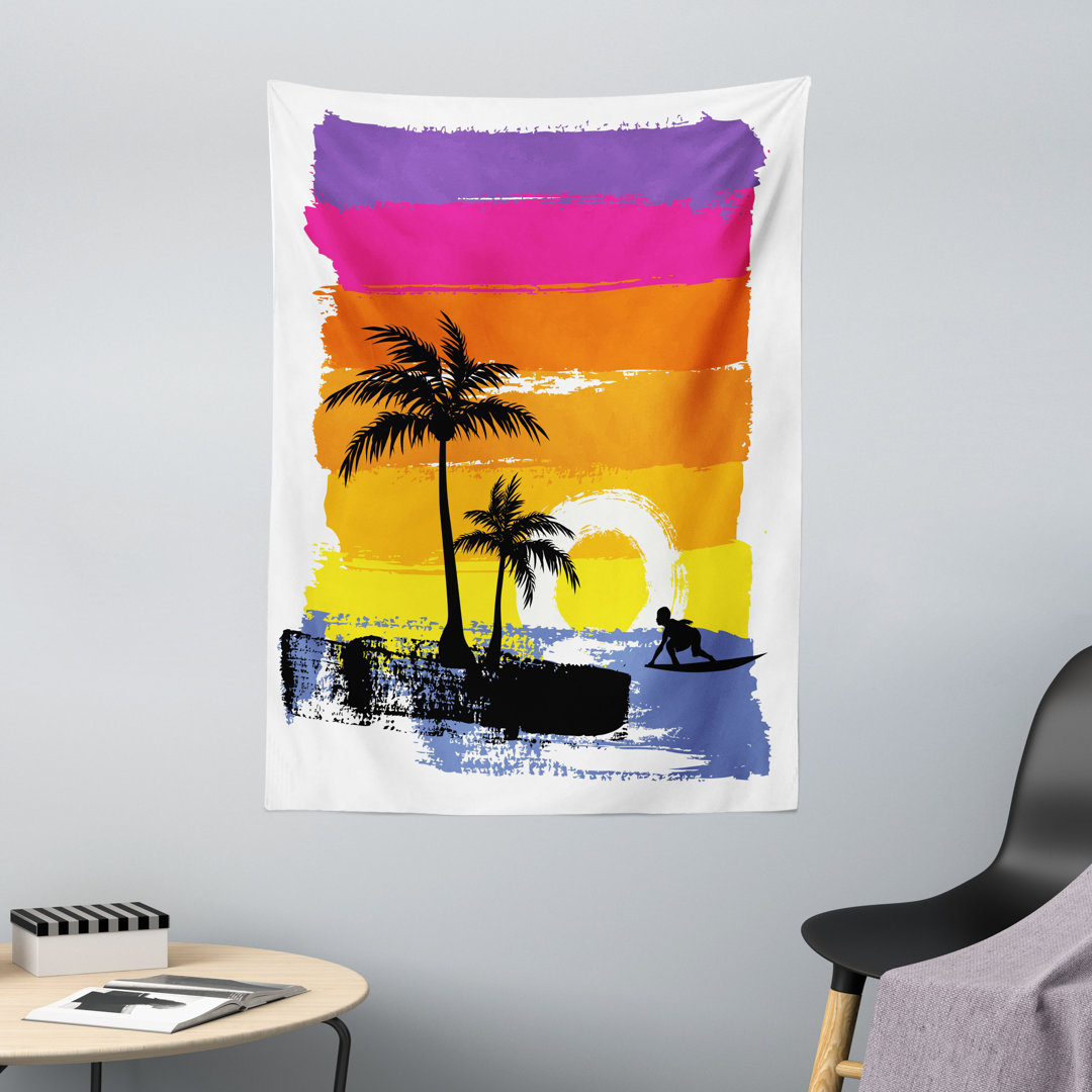 Wandteppich, Tropischer Strand, Multicolor