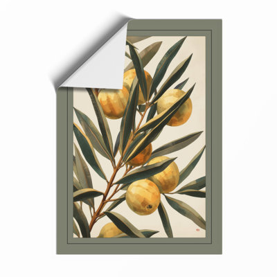Golden Fruit Branch Botanical - Framed Print