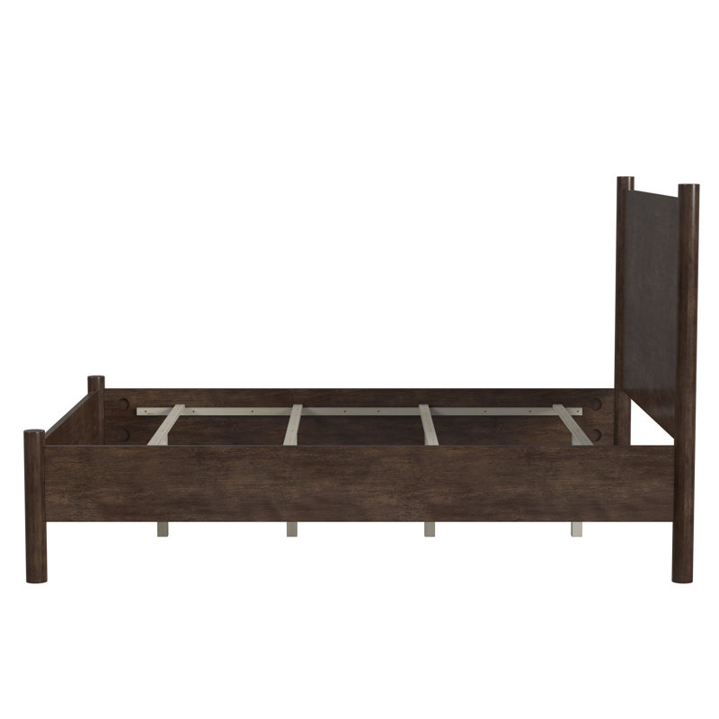 Lennon Rounded Leg Bed, Queen, Dark Brown