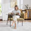 Fauteuil de loisir, fauteuil de détente avec petite table et coussin de dossier, chaises rembourrées modernes avec pieds en métal et poches latérales, canapé simple