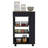 Blosson Kitchen Cart,  One Drawer, Two Open Shelves, Four Casters -Black / Light Oak-425034687