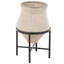 Vase large en métal Cole et gris avec supports en métal noir-123920872